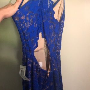 Dillard’s size 3/4 formal dress royal blue/nude.
